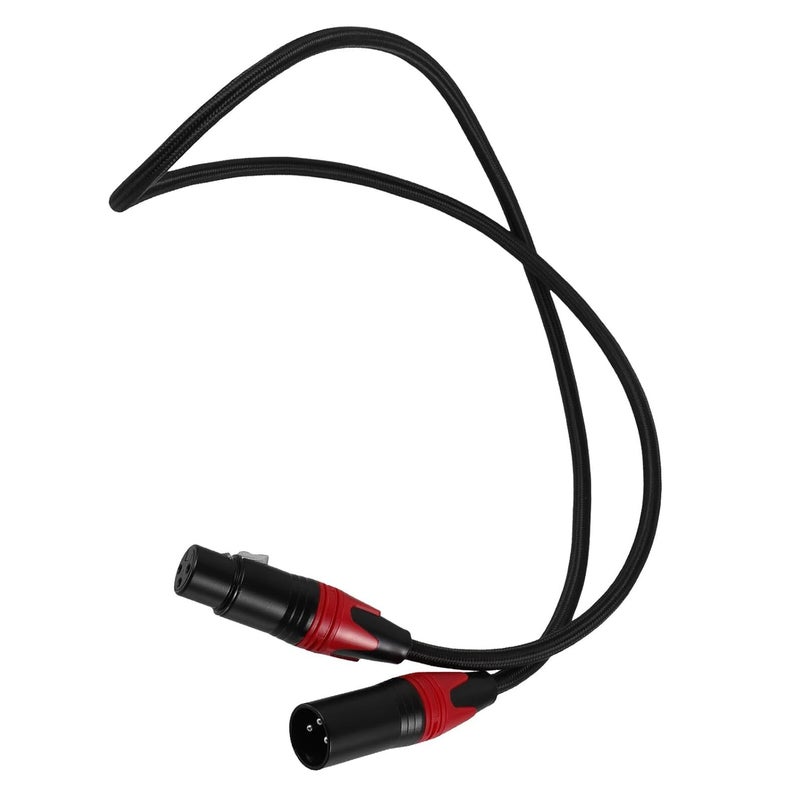 كابل ميكروفون ميكينونا XLR 1 متر، كابل صوتي متوازن محمي بدرع من سبائك الزنك الأحمر - Image 1